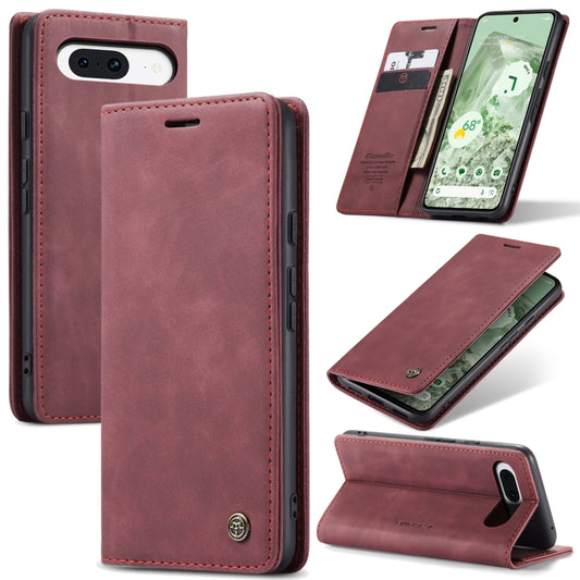 For Google Pixel 8A CaseMe 013 Multifunctional Horizontal Flip Leather Phone Case(Wine Red) - Google Cases by CaseMe | Online Shopping UK | buy2fix