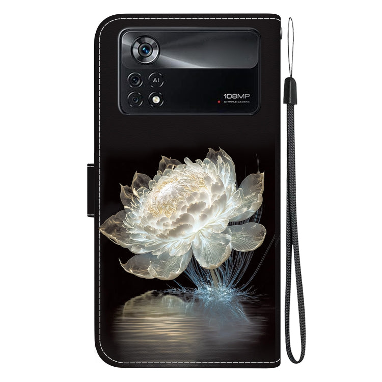 For Xiaomi Poco X4 Pro 5G Crystal Texture Colored Drawing Leather Phone Case(Crystal Peony) - Xiaomi Cases by buy2fix | Online Shopping UK | buy2fix