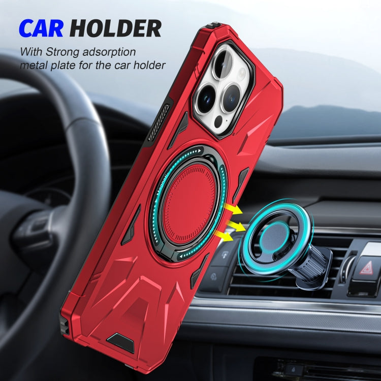 For iPhone 13 Pro MagSafe Magnetic Shockproof Phone Case with Ring Holder(Red) - iPhone 13 Pro Cases by buy2fix | Online Shopping UK | buy2fix