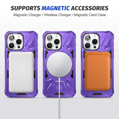 For iPhone 13 Pro MagSafe Magnetic Shockproof Phone Case with Ring Holder(Purple) - iPhone 13 Pro Cases by buy2fix | Online Shopping UK | buy2fix