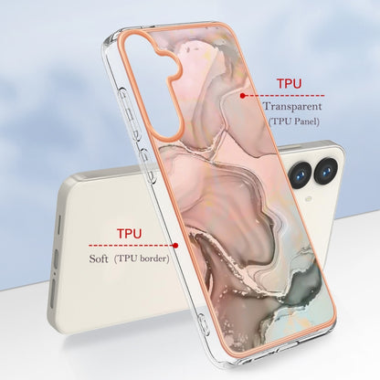 For Samsung Galaxy S24+ 5G Electroplating Marble Dual-side IMD Phone Case(Rose Gold 015) - Galaxy S24+ 5G Cases by buy2fix | Online Shopping UK | buy2fix