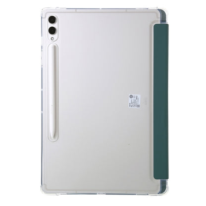 For Samsung Galaxy Tab S9+ Clear Acrylic Deformation Leather Tablet Case(Deep Green) - Galaxy Tab S9+ Cases by buy2fix | Online Shopping UK | buy2fix