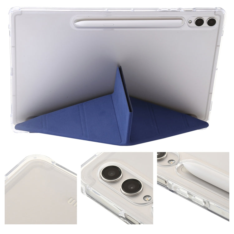 For Samsung Galaxy Tab S9 FE Clear Acrylic Deformation Leather Tablet Case(Dark Blue) - Galaxy Tab S9 FE by buy2fix | Online Shopping UK | buy2fix