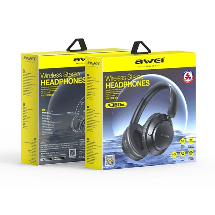 AWEI A360BL Foldable Wireless Bluetooth Gaming Headset(Black) - Headset & Headphone by awei | Online Shopping UK | buy2fix