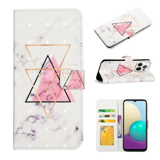 For iPhone 16 Pro Oil Embossed 3D Drawing Leather Phone Case(Triangular Marble) - iPhone 16 Pro Cases by buy2fix | Online Shopping UK | buy2fix