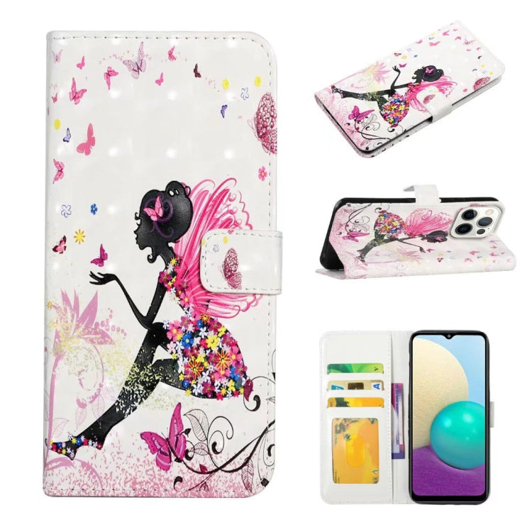 For iPhone 16 Pro Max Oil Embossed 3D Drawing Leather Phone Case(Flower Fairy) - iPhone 16 Pro Max Cases by buy2fix | Online Shopping UK | buy2fix