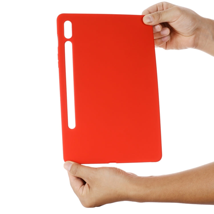 For Samsung Galaxy Tab S9 FE Pure Color Liquid Silicone Shockproof Tablet Case(Red) - Galaxy Tab S9 FE by buy2fix | Online Shopping UK | buy2fix