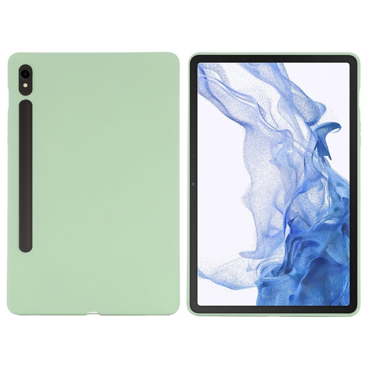 For Samsung Galaxy Tab S9 FE Pure Color Liquid Silicone Shockproof Tablet Case(Green) - Galaxy Tab S9 FE by buy2fix | Online Shopping UK | buy2fix