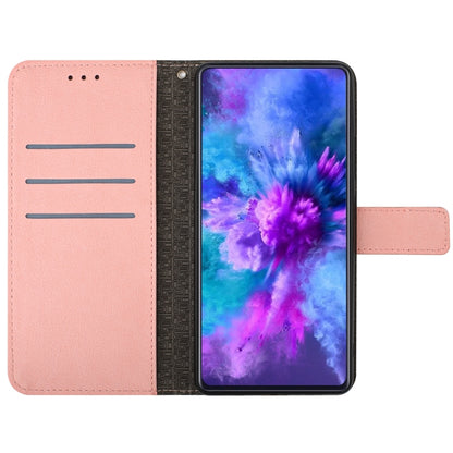 For iPhone 16 Pro Rhombic Grid Texture Leather Phone Case(Pink) - iPhone 16 Pro Cases by buy2fix | Online Shopping UK | buy2fix