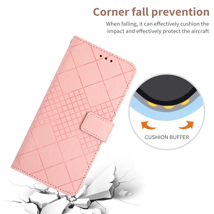 For Xiaomi Redmi Note 13 Pro 4G Global Rhombic Grid Texture Leather Phone Case(Pink) - Note 13 Pro Cases by buy2fix | Online Shopping UK | buy2fix