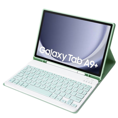 For Samsung Galaxy Tab A9+ X210/X215/X215 A09B Candy Color TPU Bluetooth Keyboard Leather Tablet Case with Pen Holder(Light Green) - Samsung Keyboard by buy2fix | Online Shopping UK | buy2fix