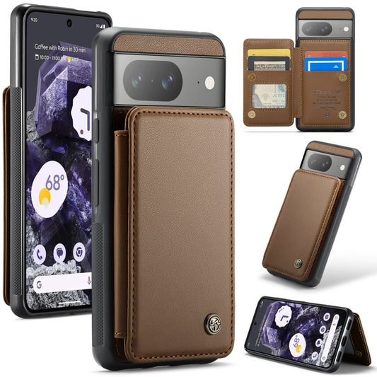 For Google Pixel 8 CaseMe C22 Card Slots Holder RFID Anti-theft Phone Case(Brown) - Google Cases by CaseMe | Online Shopping UK | buy2fix