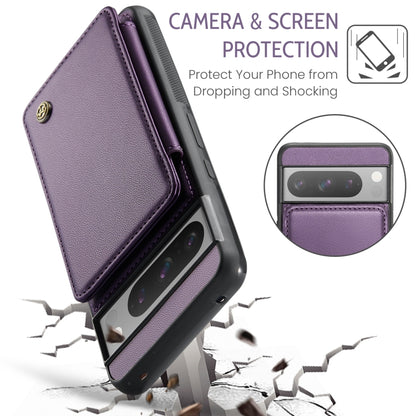 For Google Pixel 8 Pro CaseMe C22 Card Slots Holder RFID Anti-theft Phone Case(Purple) - Google Cases by CaseMe | Online Shopping UK | buy2fix