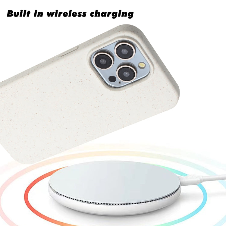 For iPhone 15 Pro Wheat MagSafe Magnetic Straw Material + TPU Phone Case(White) - iPhone 15 Pro Cases by buy2fix | Online Shopping UK | buy2fix