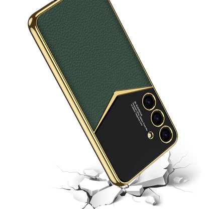 For Samsung Galaxy S24 5G GKK Plating Soft TPU + Leather Full Coverage Phone Case without Pen(Carbon Fibre) - Galaxy S24 5G Cases by GKK | Online Shopping UK | buy2fix