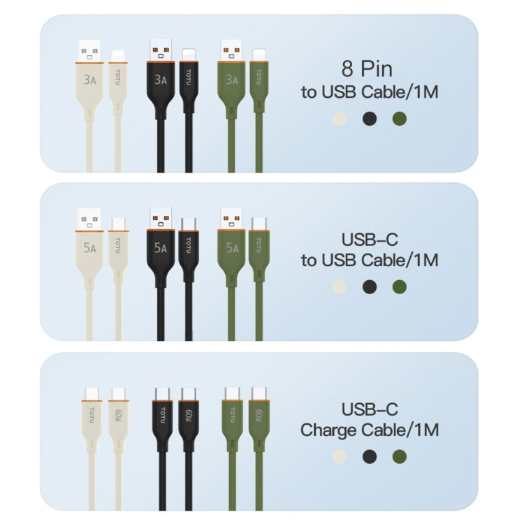 TOTU CB-6-CC 60W USB-C / Type-C to Type-C Silicone Data Cable, Length: 1m(Black) - USB-C & Type-C Cable by TOTUDESIGN | Online Shopping UK | buy2fix