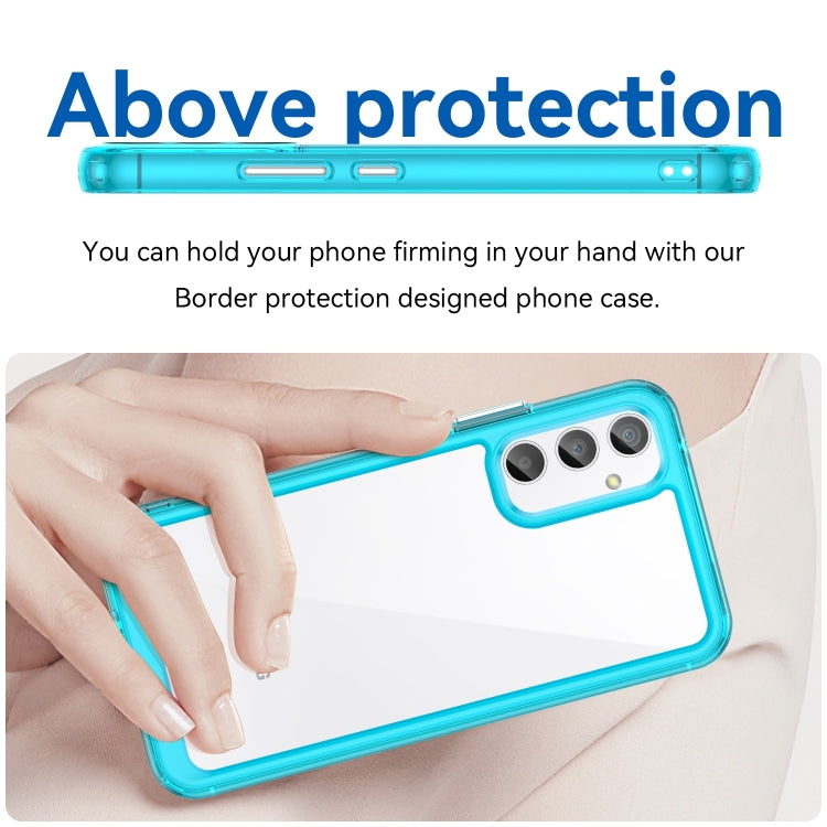 For Samsung Galaxy A25 5G Colorful Series Acrylic Hybrid TPU Phone Case(Transparent Blue) - Galaxy Phone Cases by buy2fix | Online Shopping UK | buy2fix