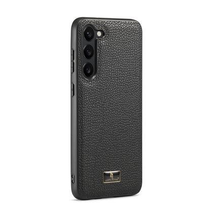 For Samsung Galaxy S24+ 5G Fierre Shann Leather Texture Phone Back Cover Case(Lychee Black) - Galaxy S24+ 5G Cases by FIERRE SHANN | Online Shopping UK | buy2fix