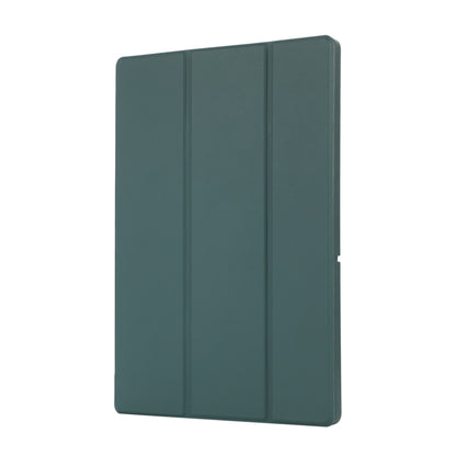 For Samsung Galaxy Tab A9+ 3-Fold Pure Color TPU Leather Tablet Case with Pen Slot(Dark Green) - Galaxy Tab A9+ by buy2fix | Online Shopping UK | buy2fix