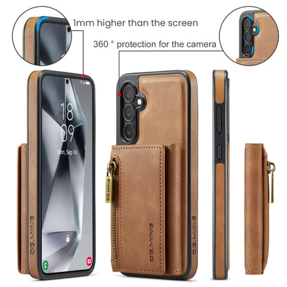 For Samsung Galaxy S24+ 5G DG.MING M5 Series Zip RFID Multi Card Detachable Leather Phone Case(Brown) - Galaxy S24+ 5G Cases by DG.MING | Online Shopping UK | buy2fix