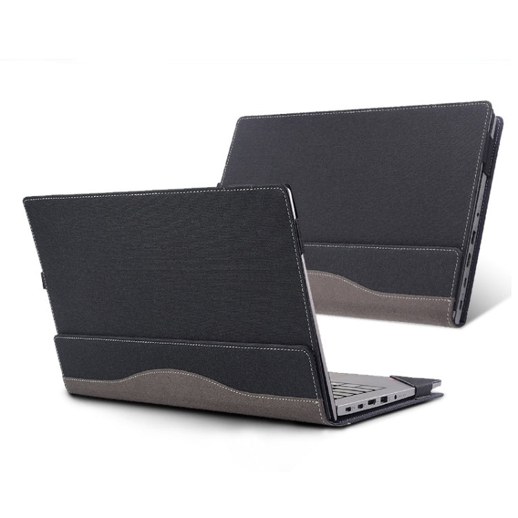 For Lenovo K14 Gen 1 Laptop Leather Anti-Fall Protective Case(Black) - 14.1 inch by buy2fix | Online Shopping UK | buy2fix