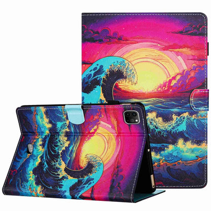 For iPad 11 Pro 2024 / 2020 / Air 4 10.9 Painted Pattern Stitching Smart Leather Tablet Case(Waves) - iPad Air (2022) / (2020) 10.9 Cases by buy2fix | Online Shopping UK | buy2fix