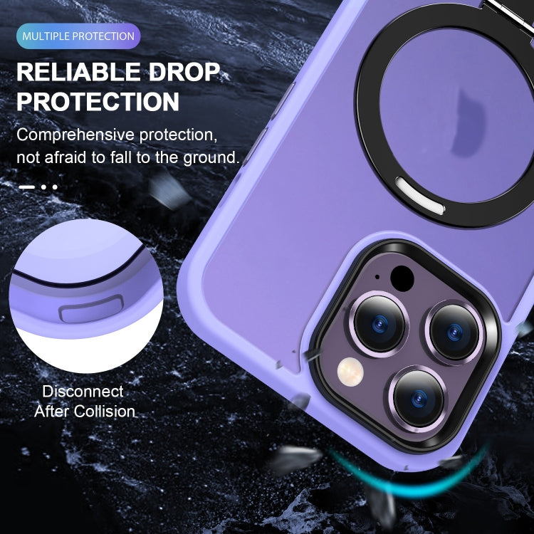 For iPhone 16 Pro Max Skin-feel MagSafe Holder PC Hybrid TPU Phone Case(Purple) - iPhone 16 Pro Max Cases by buy2fix | Online Shopping UK | buy2fix