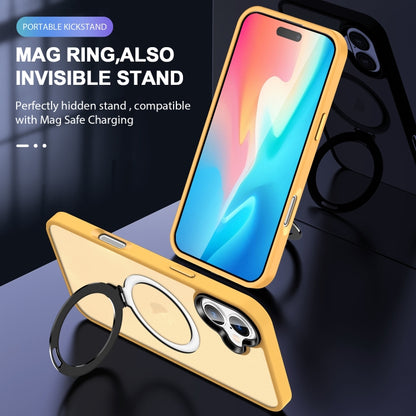 For iPhone 16 Plus Skin-feel MagSafe Holder PC Hybrid TPU Phone Case(Orange) - iPhone 16 Plus Cases by buy2fix | Online Shopping UK | buy2fix