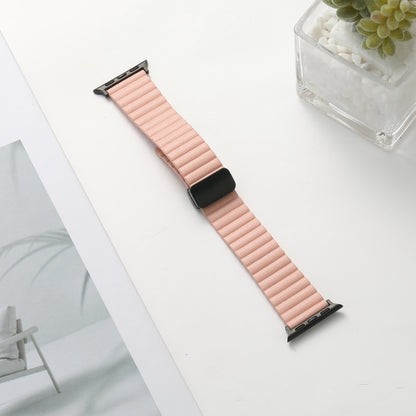 For Apple Watch Series 2 42mm Water Ripple Magnetic Folding Buckle Watch Band, Style: Bold Version(Pink) - Watch Bands by buy2fix | Online Shopping UK | buy2fix