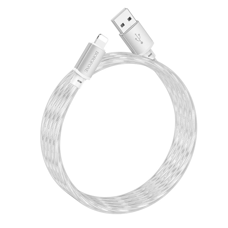 hoco BX95 Vivid 2.4A USB to 8 Pin Silicone Charging Data Cable(Silver) - Normal Style Cable by hoco | Online Shopping UK | buy2fix