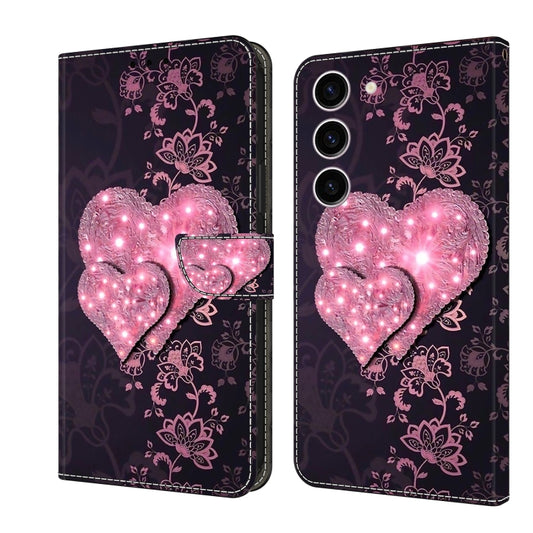 For Samsung Galaxy S24+ 5G Crystal 3D Shockproof Protective Leather Phone Case(Lace Love) - Galaxy S24+ 5G Cases by buy2fix | Online Shopping UK | buy2fix