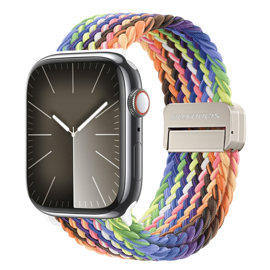 For Apple Watch Series 8 41mm DUX DUCIS Mixture Pro Series Magnetic Buckle Nylon Braid Watch Band(New Rainbow) - Watch Bands by DUX DUCIS | Online Shopping UK | buy2fix