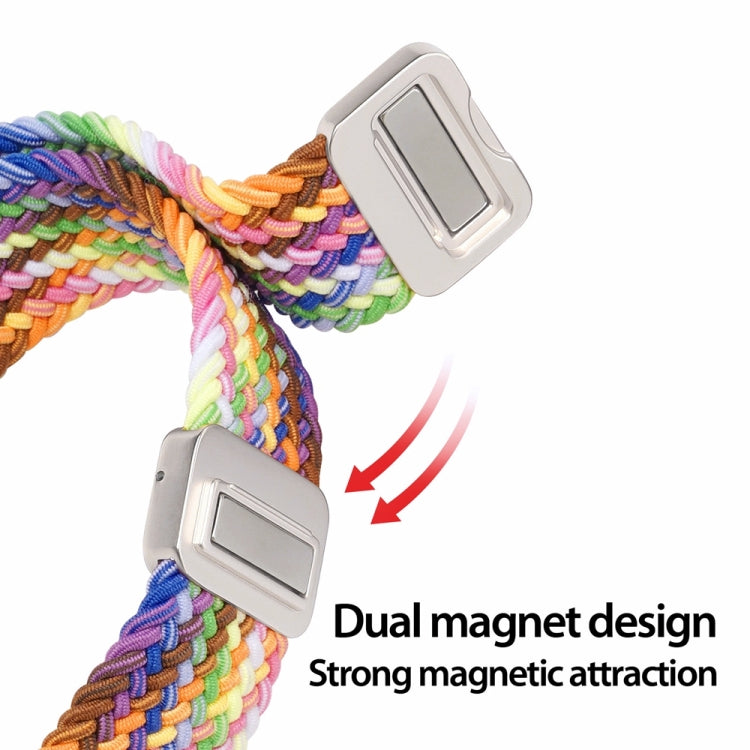 For Apple Watch SE 2022 44mm DUX DUCIS Mixture Pro Series Magnetic Buckle Nylon Braid Watch Band(New Rainbow) - Watch Bands by DUX DUCIS | Online Shopping UK | buy2fix