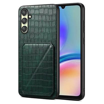 For Samsung Galaxy A05s Denior Imitation Crocodile Leather Back Phone Case with Holder(Green) - Galaxy Phone Cases by Denior | Online Shopping UK | buy2fix