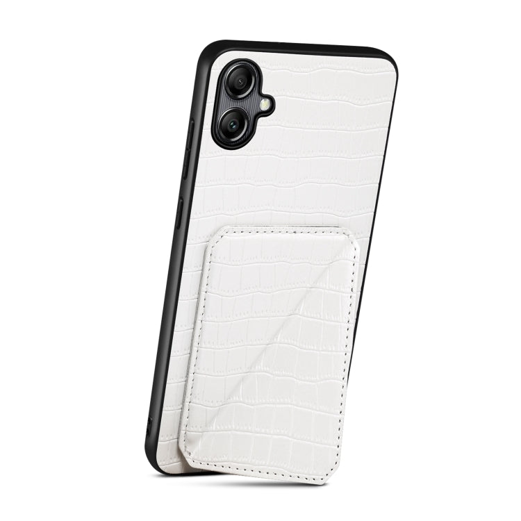 For Samsung Galaxy A51 5G Denior Imitation Crocodile Leather Back Phone Case with Holder(White) - Galaxy Phone Cases by Denior | Online Shopping UK | buy2fix