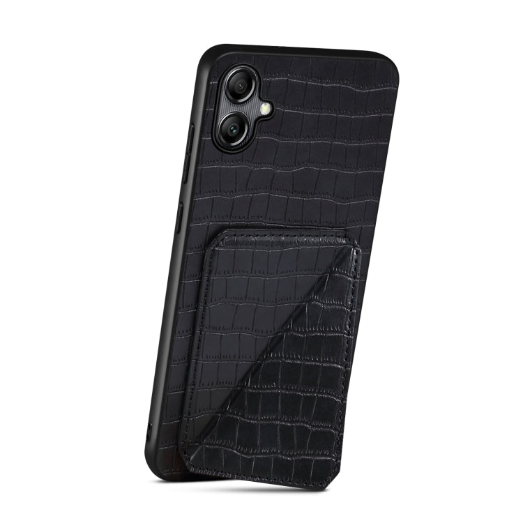 For Samsung Galaxy A53 5G Denior Imitation Crocodile Leather Back Phone Case with Holder(Black) - Galaxy Phone Cases by Denior | Online Shopping UK | buy2fix