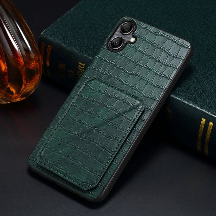 For Samsung Galaxy A53 5G Denior Imitation Crocodile Leather Back Phone Case with Holder(Green) - Galaxy Phone Cases by Denior | Online Shopping UK | buy2fix