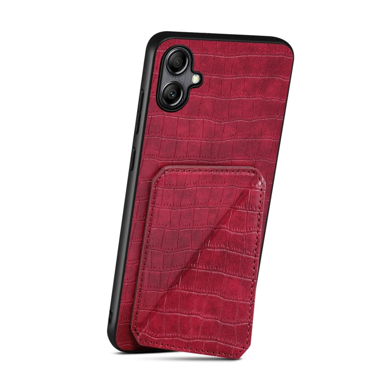 For Samsung Galaxy S23+ 5G Denior Imitation Crocodile Leather Back Phone Case with Holder(Rose Red) - Galaxy S23+ 5G Cases by Denior | Online Shopping UK | buy2fix