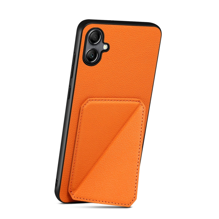 For Samsung Galaxy S23 Ultra 5G Denior Imitation Calf Leather Back Phone Case with Holder(Orange) - Galaxy S23 Ultra 5G Cases by Denior | Online Shopping UK | buy2fix