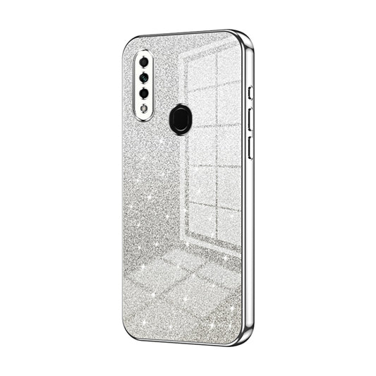 For OPPO A8 / A31 2020 Gradient Glitter Powder Electroplated Phone Case(Silver) - OPPO Cases by buy2fix | Online Shopping UK | buy2fix