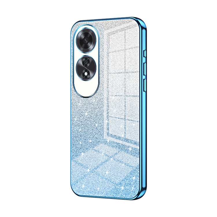 For OPPO A60 Gradient Glitter Powder Electroplated Phone Case(Blue) - OPPO Cases by buy2fix | Online Shopping UK | buy2fix