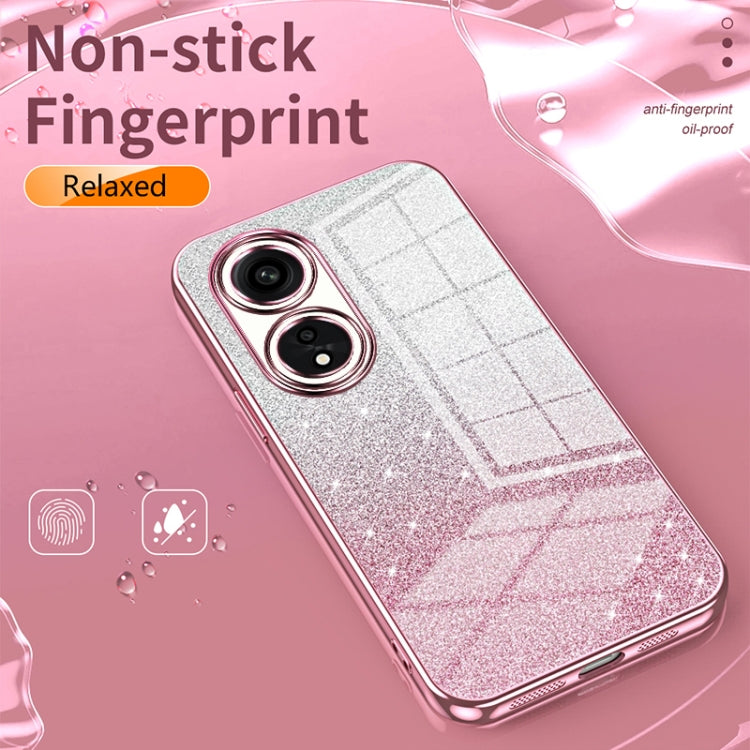 For OPPO A1 Pro Gradient Glitter Powder Electroplated Phone Case(Pink) - OPPO Cases by buy2fix | Online Shopping UK | buy2fix