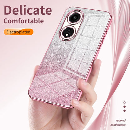 For OPPO A92s / Reno4 Z 5G Gradient Glitter Powder Electroplated Phone Case(Purple) - OPPO Cases by buy2fix | Online Shopping UK | buy2fix