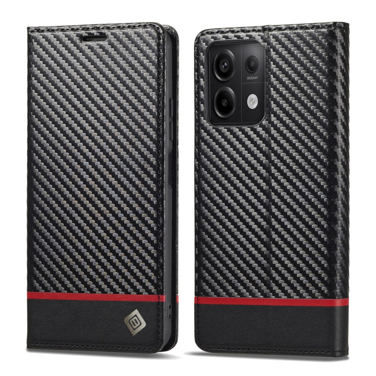 For Xiaomi Redmi 13C / Poco C65 LC.IMEEKE Carbon Fiber Texture Flip Leather Phone Case(Horizontal Black) - 13C Cases by LC.IMEEKE | Online Shopping UK | buy2fix