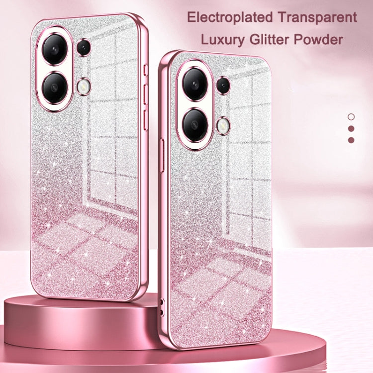 For Xiaomi Redmi K40 / K40 Pro / K40 Pro+ Gradient Glitter Powder Electroplated Phone Case(Pink) - Xiaomi Cases by buy2fix | Online Shopping UK | buy2fix