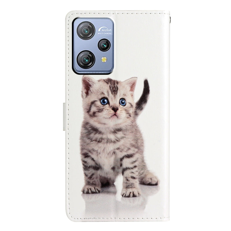 For Blackview A53 Pro Colored Drawing Leather Phone Case(Little Tabby Cat) - More Brand by buy2fix | Online Shopping UK | buy2fix