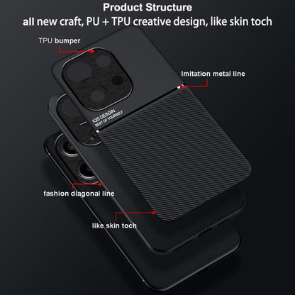 For Xiaomi Redmi Note 13 Pro 4G Classic Tilt Strip Grain Magnetic Shockproof PC + TPU Phone Case(Blue) - Note 13 Pro Cases by buy2fix | Online Shopping UK | buy2fix
