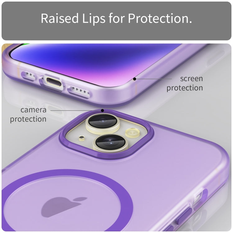 For iPhone 16 Plus MagSafe Frosted Translucent TPU + PC Full Coverage Phone Case(Dark Purple) - iPhone 16 Plus Cases by buy2fix | Online Shopping UK | buy2fix