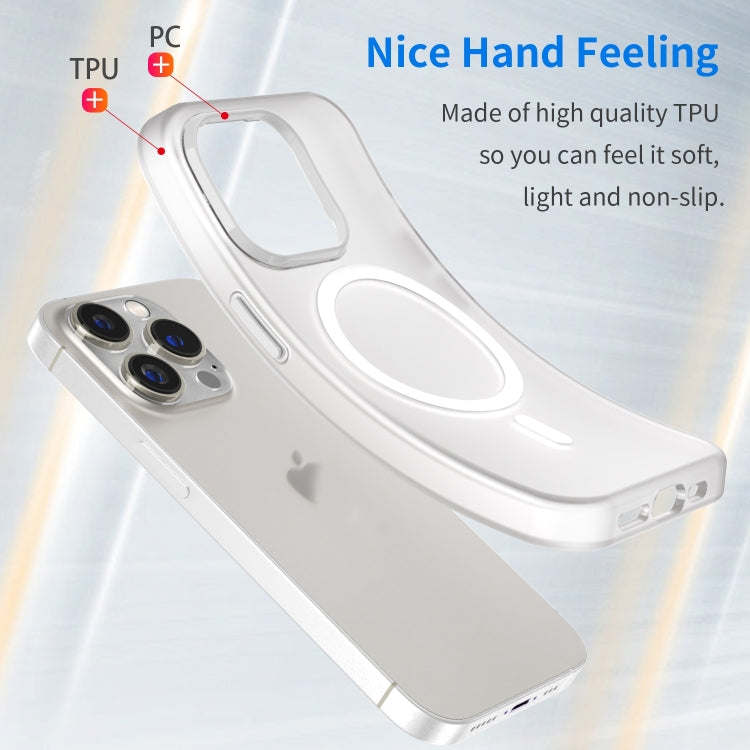 For iPhone 16 Pro MagSafe Frosted Translucent TPU + PC Full Coverage Phone Case(White) - iPhone 16 Pro Cases by buy2fix | Online Shopping UK | buy2fix