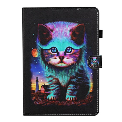 For Lenovo Tab M11/ Xiaoxin Pad 11 2024 Coloured Drawing Stitching Smart Leather Tablet Case(Night Cat) - Lenovo by buy2fix | Online Shopping UK | buy2fix